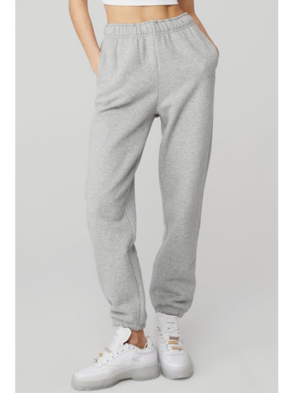Alo Accolade Sweatpants Athletic Heathered Grey High-Rise Fleece Joggers Sweats